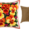 Needlepoint Pillow Kit "Pansies"