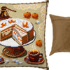 Needlepoint Pillow Kit "Coffee and a Tangerine Cake"