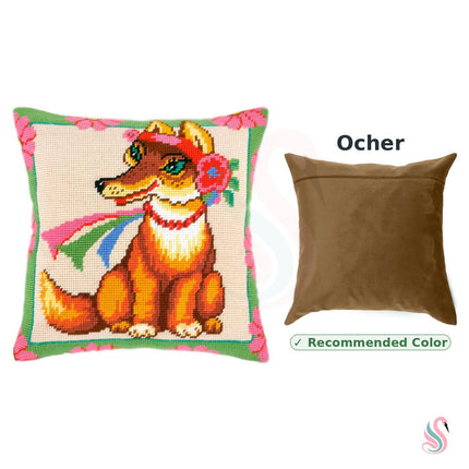 Needlepoint Pillow Kit "A Fox in Flowers"