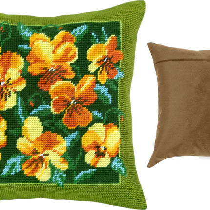 Needlepoint Pillow Kit "Golden Bouquet"