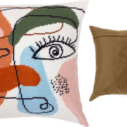 Needlepoint Pillow Kit "Female face"