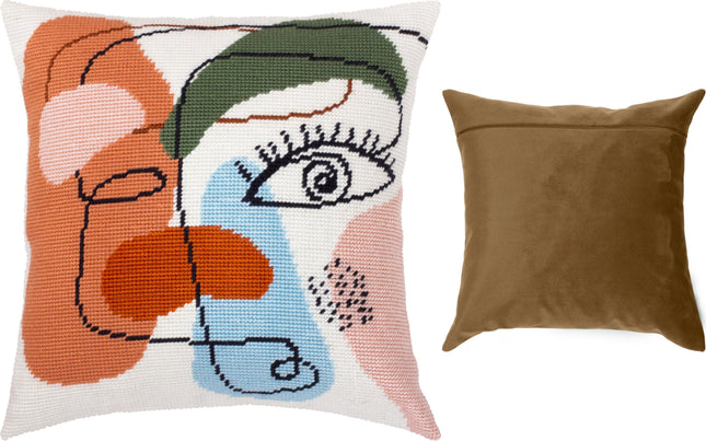 Needlepoint Pillow Kit "Female face"