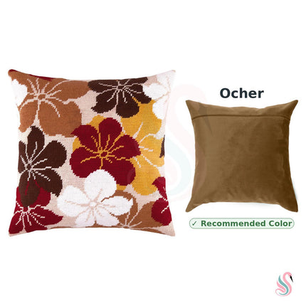 Needlepoint Pillow Kit "Periwinkles (Catharanthus)"