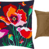Cross Stitch Pillow Kit "Poppies with butterflies"