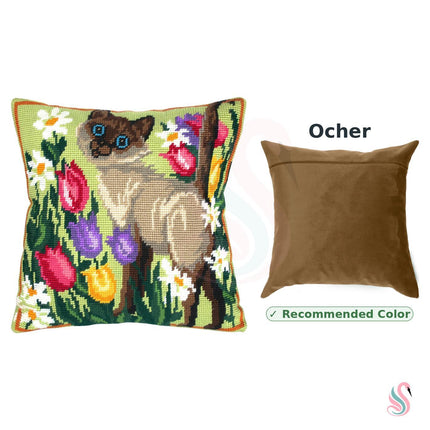 Needlepoint Pillow Kit "Siamese Cat"