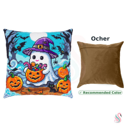 Needlepoint Pillow Kit "Ghost and treats"