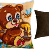 Cross Stitch Pillow Kit "Bear the Sweet-Tooth"