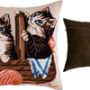 Needlepoint Pillow Kit "Kittens in a Basket"