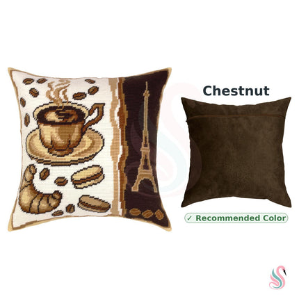 Needlepoint Pillow Kit "Breakfast in Paris"