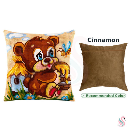 Cross Stitch Pillow Kit "Bear the Sweet-Tooth"
