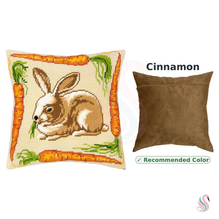 Needlepoint Pillow Kit "Rabbit with Carrots"