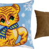 Cross Stitch Pillow Kit "Kitten in the Winter"