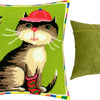 Needlepoint Pillow Kit "A Cat and a Mouse"