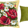 Needlepoint Pillow Kit "Poppies and Daisies"