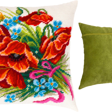 Needlepoint Pillow Kit "Flower arrangement"