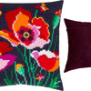 Cross Stitch Pillow Kit "Poppies with butterflies"