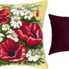 Needlepoint Pillow Kit "Poppies and Daisies"