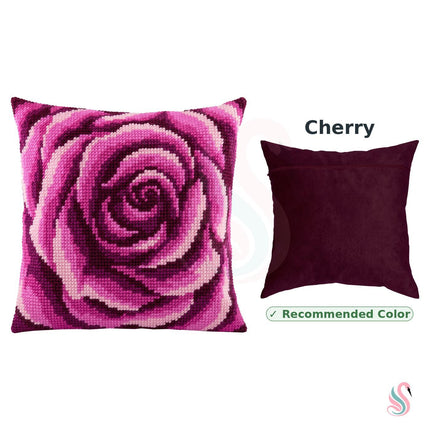 Cross Stitch Pillow Kit "Rose Swirl"