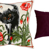 Needlepoint Pillow Kit "A Cat in Poppies"