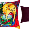 Needlepoint Pillow Kit "Cat with Fish"