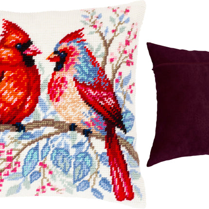 Needlepoint Pillow Kit "Cardinal Pair"