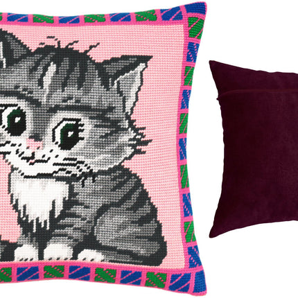 Needlepoint Pillow Kit "Pussycat"