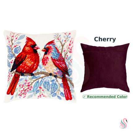 Needlepoint Pillow Kit "Cardinal Pair"