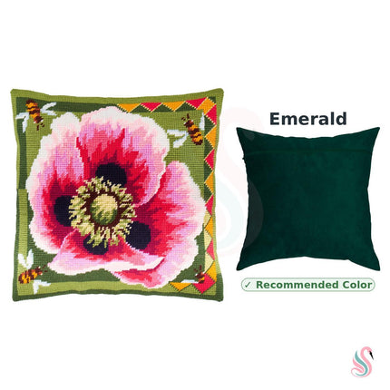 Needlepoint Pillow Kit "Large Poppy"