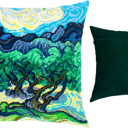Needlepoint Pillow Kit "Olive Trees"