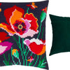 Cross Stitch Pillow Kit "Poppies with butterflies"