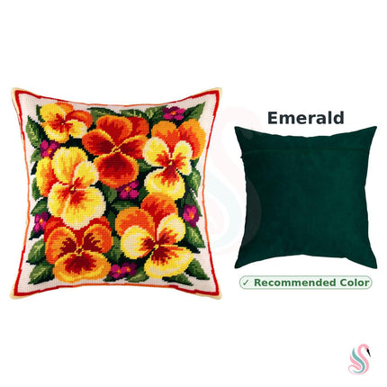 Needlepoint Pillow Kit "Pansies"