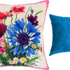 Needlepoint Pillow Kit "Poppies and Cornflowers"