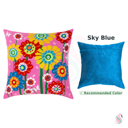 Needlepoint Pillow Kit "Multicolored daisies"