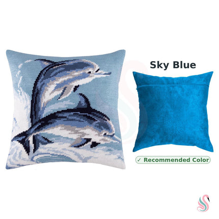 Needlepoint Pillow Kit "Dolphins"