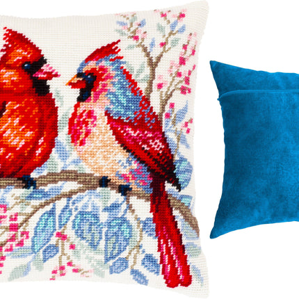 Needlepoint Pillow Kit "Cardinal Pair"