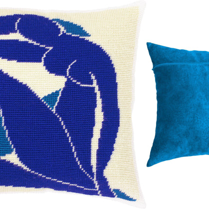 Needlepoint Pillow Kit "Blue nude"