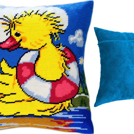 Needlepoint Pillow Kit "Duckling the Sailor"