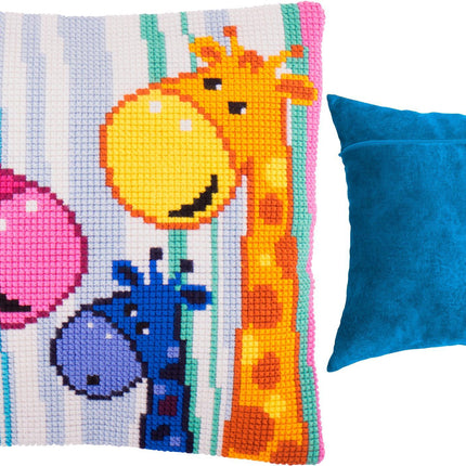 Cross Stitch Pillow Kit "Giraffes"