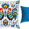 Needlepoint Pillow Kit "Colorful Roosters"