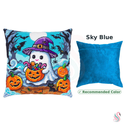 Needlepoint Pillow Kit "Ghost and treats"