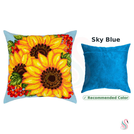 Needlepoint Pillow Kit "Sunflowers and viburnum"