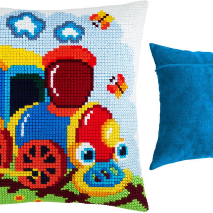 Cross Stitch Pillow Kit "Locomotive"