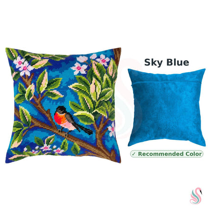 Needlepoint Pillow Kit "Bullfinch. Tree"