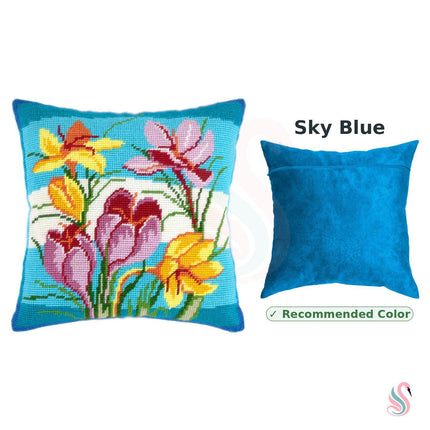 Needlepoint Pillow Kit "Crocuses"