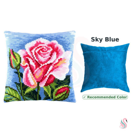 Cross Stitch Pillow Kit "Pink Rose"