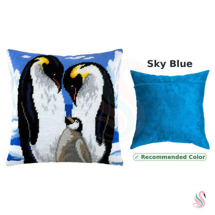 Needlepoint Pillow Kit "Penguins in Love"