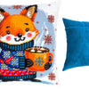 Needlepoint Pillow Kit "Warm cocoa for the fox cub"
