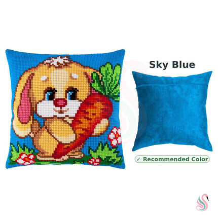 Cross Stitch Pillow Kit "Hare with a Carrot"