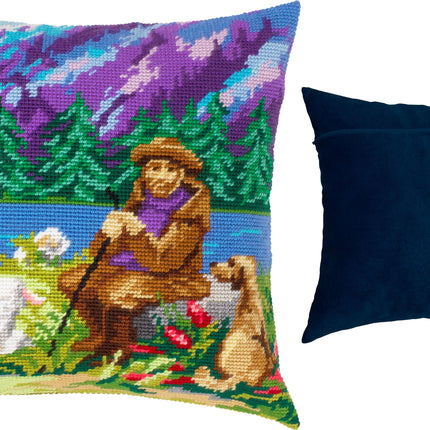 Needlepoint Pillow Kit "Blue Mountains"
