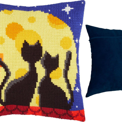 Cross Stitch Pillow Kit "Cats on the Roof"